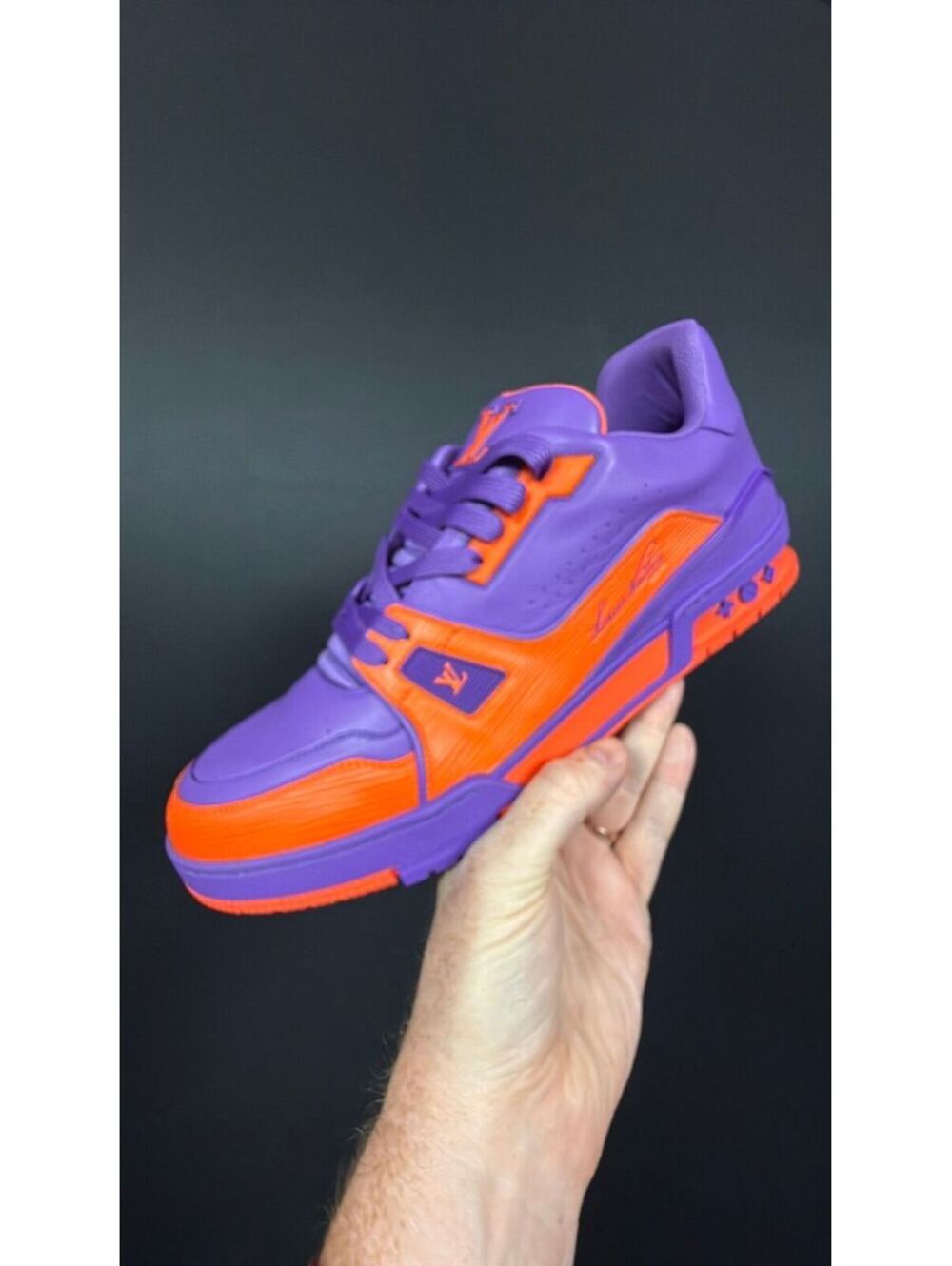 Louis Vuitton Purple Orange Epi Leather Trainers Size 11LV 13 US Mens